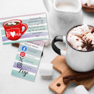 hot chocolate bomb instructions review request business card