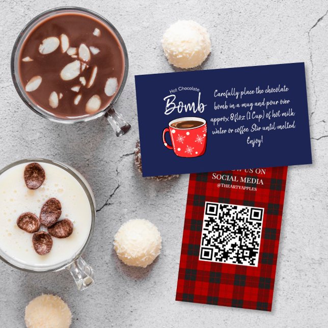 hot chocolate bomb instructions review request business card (Creator Uploaded)