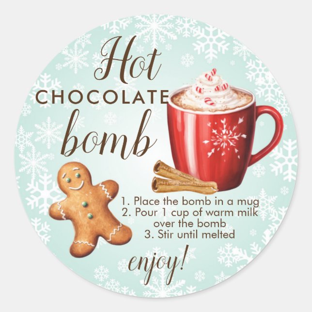 Hot chocolate bomb sticker (Front)