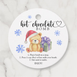 Hot chocolate bomb tag. Winter hot cocoa bomb Favour Tags
