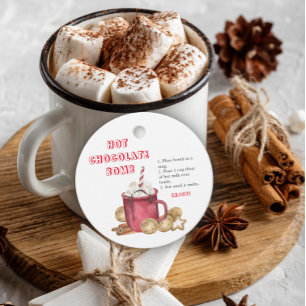 Hot chocolate bomb tag. Winter hot cocoa bomb Favour Tags