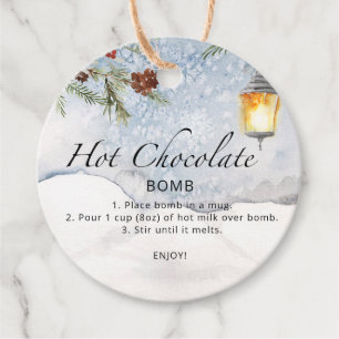 Hot chocolate bomb tag. Winter hot cocoa bomb  Favour Tags