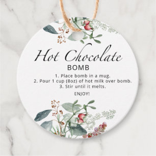 Hot chocolate bomb tag. Winter hot cocoa bomb Favour Tags