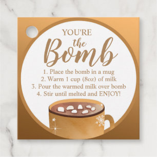 Hot Chocolate Bomb Tags You're the Bomb Cocoa