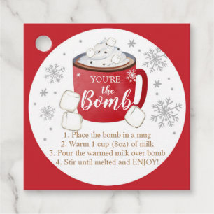 Hot Chocolate Bomb Tags You're the Bomb Cocoa