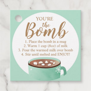 Hot Chocolate Bomb Tags You're the Bomb Cocoa