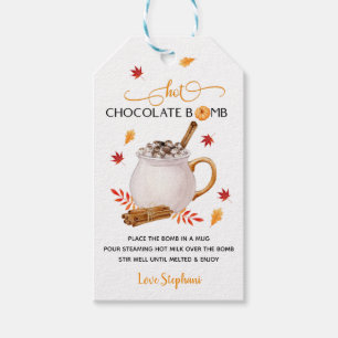 Hot Chocolate Bomb Thanksgiving Tags, Gift Tags