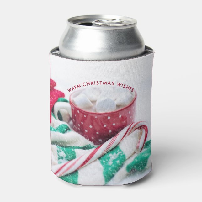 Hot Chocolate & Candy Cane Christmas Can Cooler (Can Front)