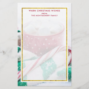 Hot Chocolate & Candy Cane Christmas Stationery