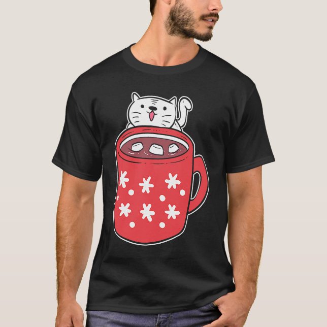 Hot Chocolate Cat Sweet tooth T-Shirt (Front)