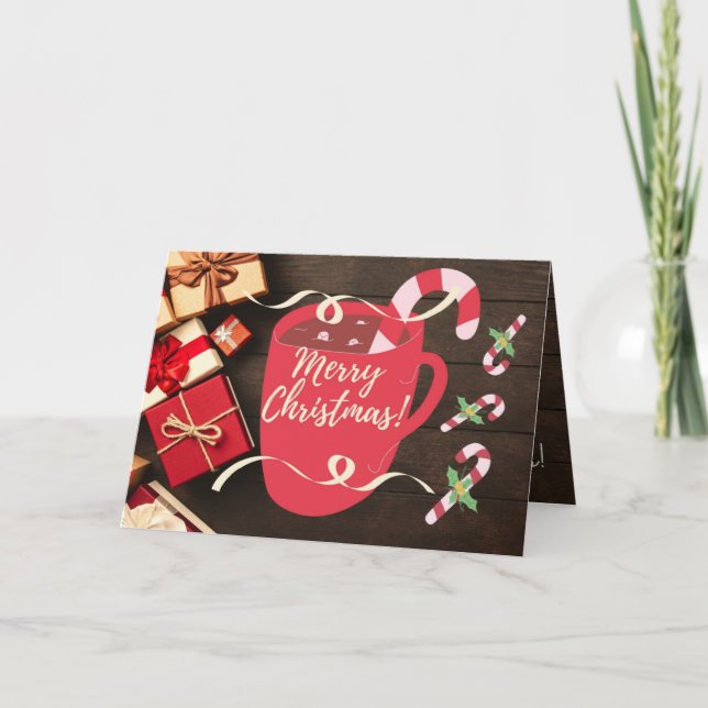 Hot Chocolate Christmas Drinks Christmas Card (Front)