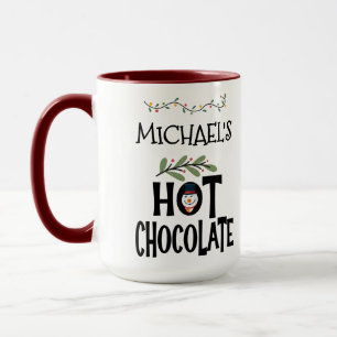 Hot Chocolate Christmas Snowman & Custom Name Mug