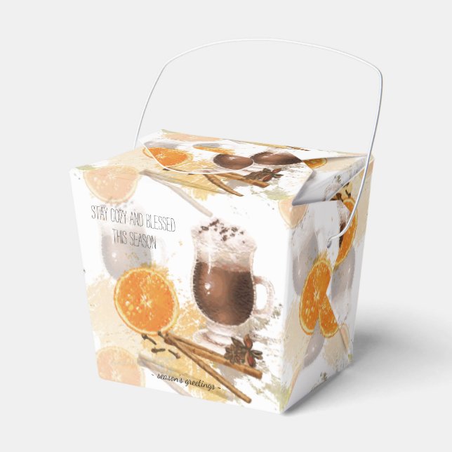 Hot Chocolate Cinnamon Orange Season Greetings Favour Box (Front Side)