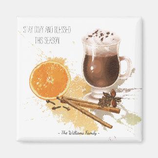 Hot Chocolate Cinnamon Orange Season Greetings Magnet
