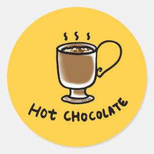 Hot chocolate classic round sticker