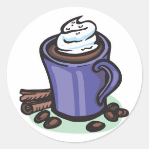 hot chocolate cocoa classic round sticker