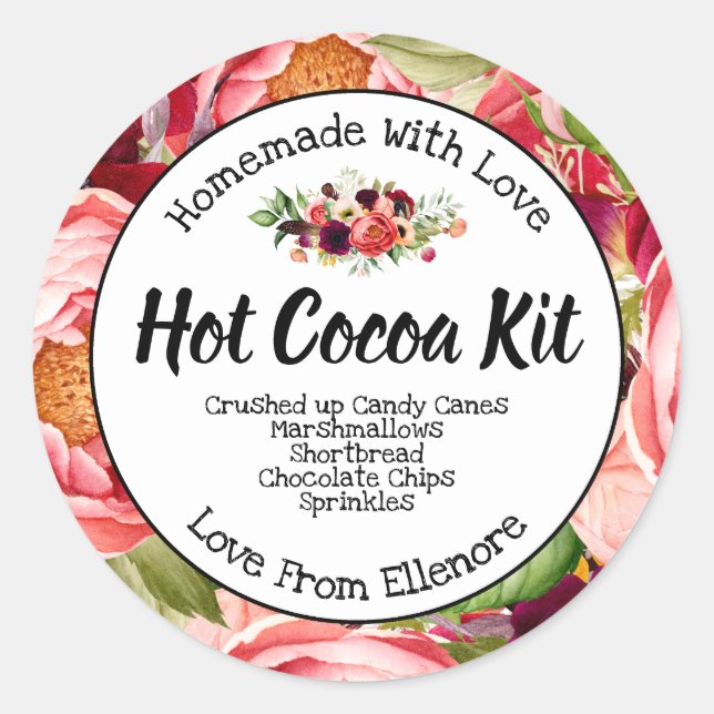 Hot Chocolate Cocoa Kit Jar Label (Front)