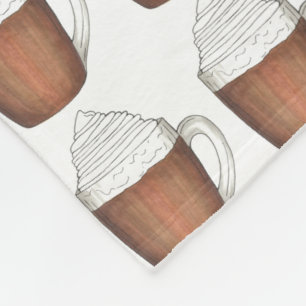 Hot Chocolate Cocoa Whipped Cream Winter Drinks Fleece Blanket