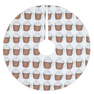 Hot Chocolate Cocoa Winter Christmas Holiday Drink Brushed Polyester Tree Skirt
