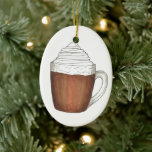 Hot Chocolate Cocoa Winter Christmas Holiday Drink Ceramic Tree Decoration<br><div class="desc">Holiday ornament features an original marker illustration of a mug of delicious hot chocolate. Dated on the back. Perfect for holiday decorating or gift-giving! This design is also available on other products. Don't see what you're looking for? Need help with customisation? Contact Rebecca to have something designed just for you....</div>