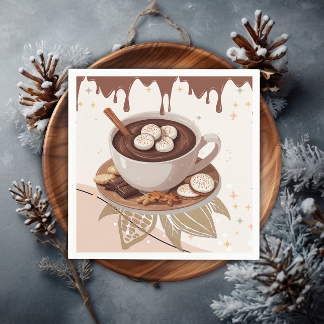 Hot Chocolate & Cookies Winter Baby Shower Napkin (Creator Uploaded)