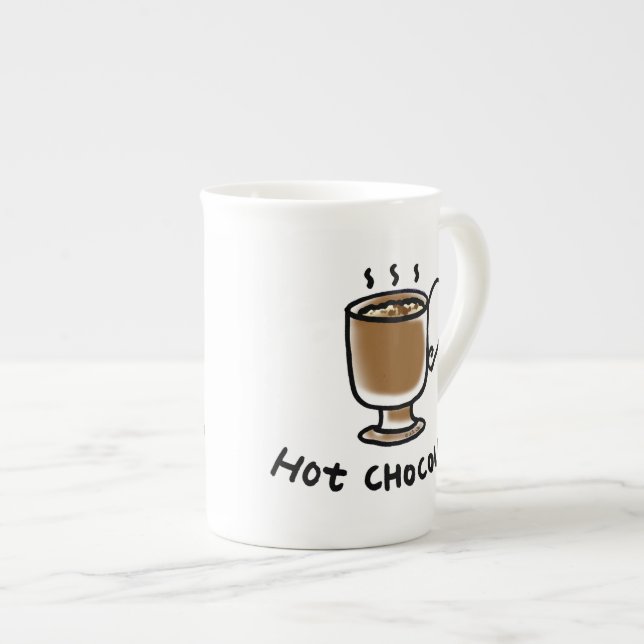 hot chocolate drink bone china mug (Front Right)
