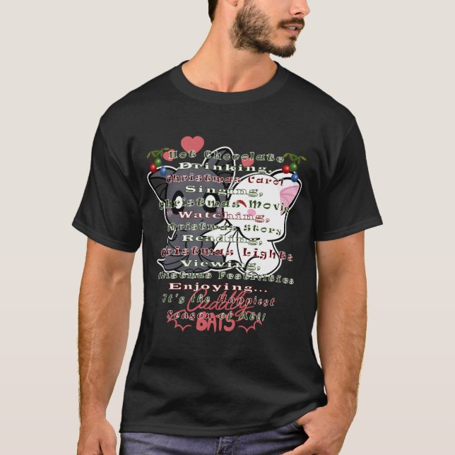 Hot Chocolate Drinking Happiest Season T-Shirt (Front)