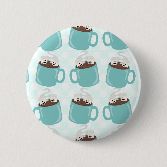 Hot Chocolate Happiness Pattern 6 Cm Round Badge (Front)