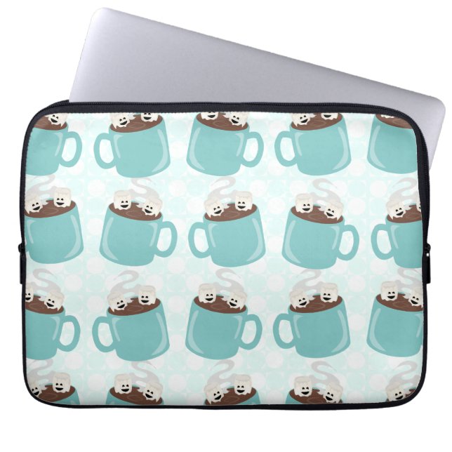 Hot Chocolate Happiness Pattern Laptop Sleeve (Front)