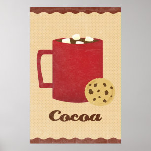 Hot chocolate illustration poster