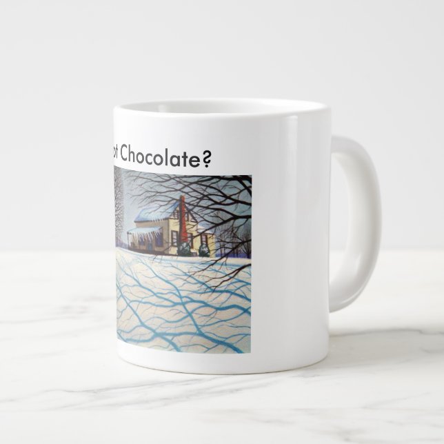 Hot Chocolate? Large Coffee Mug (Front Right)