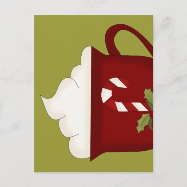 Hot Chocolate Lover Red with Green Postcard (Front)