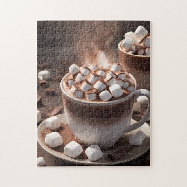 Hot Chocolate Marshmallows Steam Cosy Winter Jigsaw Puzzle (Vertical)