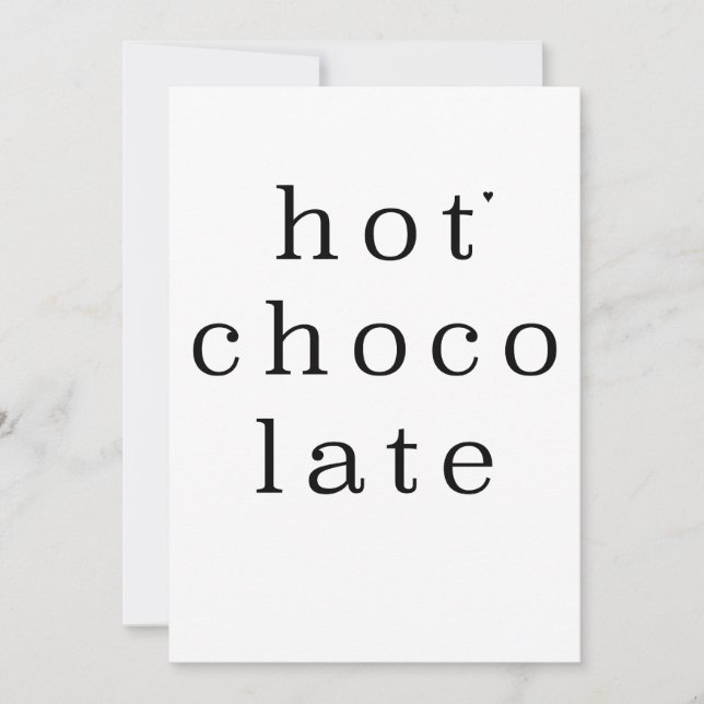 Hot chocolate - minimalistic typography card (Front)