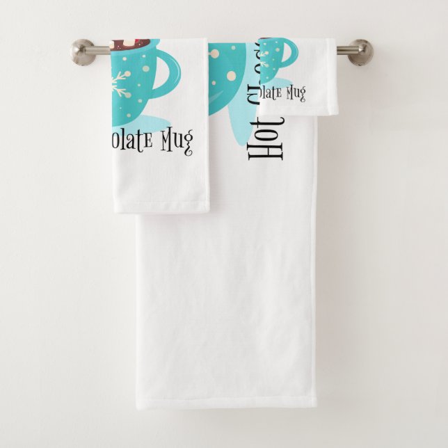 Hot Chocolate Mug Bath Towel Set (Insitu)