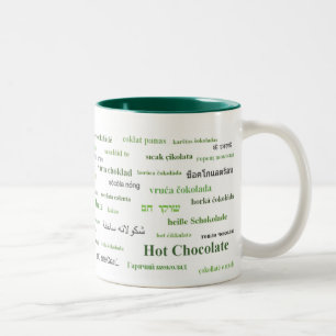 Hot Chocolate Mug in different languages (green)