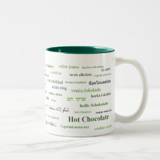 Hot Chocolate Mug in different languages (green)