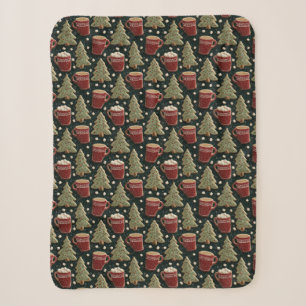 Hot Chocolate Mugs And Christmas Tree Cookies Sherpa Blanket