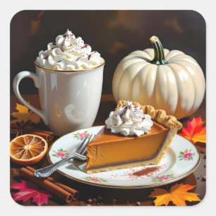 Hot Chocolate, Pumpkin Pie and Spice Autumn Square Sticker