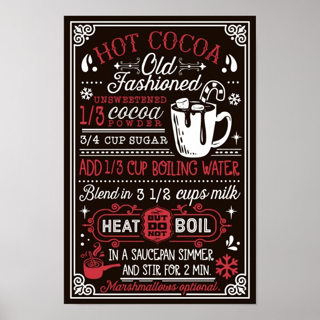 Hot Chocolate Recipe Party Station Poster (Front)