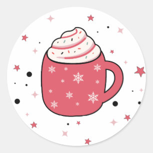 Hot Chocolate Retro Vibes Classic Round Sticker