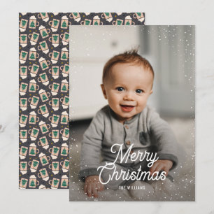Hot Chocolate Snow Photo Christmas Holiday Card