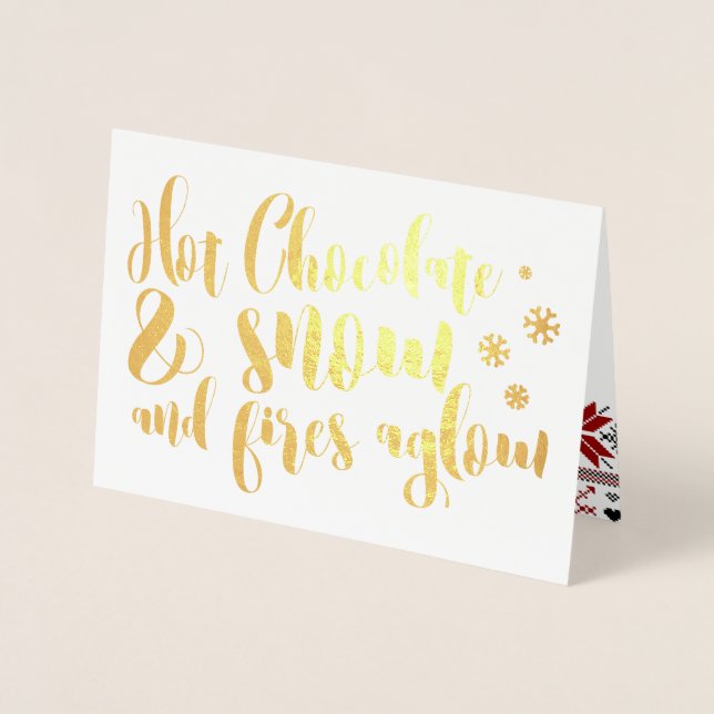 Hot Chocolate & Snow Rhyme Design Foil Card (Front)