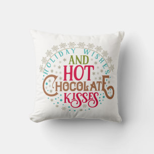 Hot Chocolate Snowflakes Kisses Cute Christmas  Cushion