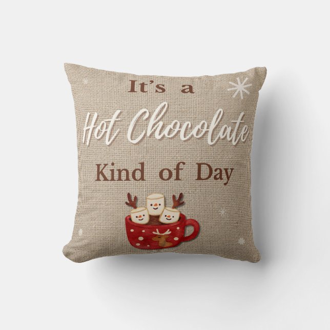 Hot Chocolate Throw Pillow (Front)