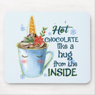 Hot Chocolate Unicorn Cosy Unicorn Winter Mouse Mat