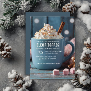 Hot Chocolate w/ Whipped Cream Cosy Baby Shower Invitation