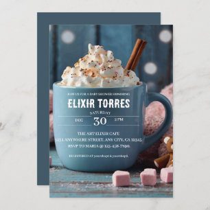 Hot Chocolate w/ Whipped Cream Cosy Baby Shower Invitation