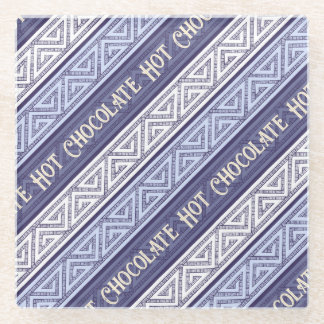 Hot Chocolate White Lilac & Purple Celtic Stripes Glass Coaster