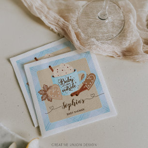 Hot Chocolate Winter Baby Shower Boy Napkin